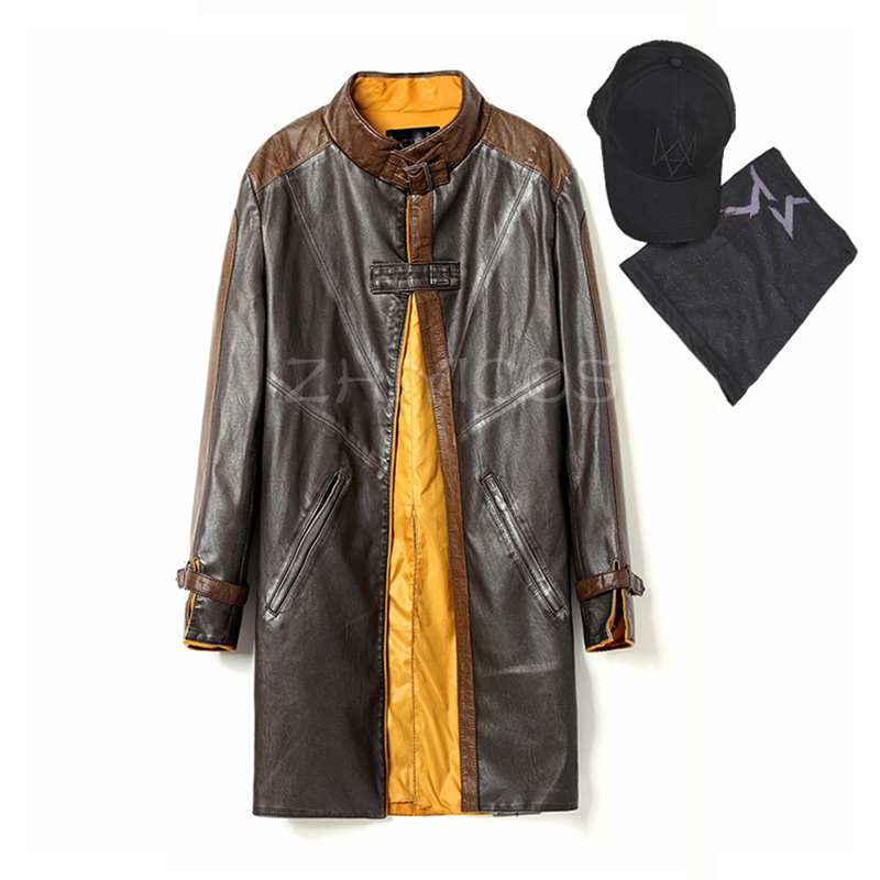 Windbreaker Anime Merchandise - Aiden Pearce Cosplay Kostüm PU Deri