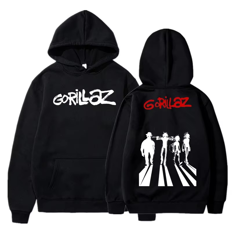 Anime Merch Shopping - Gorillaz Grafik Baskılı Sweatshirt Vintage Yıkamalı